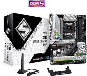 Resim ASROCK Z790 STEEL LEGEND WIFI Intel Z790 Soket 1700 DDR5 7200MHz (OC) Wi-Fi 6E ATX Anakart 