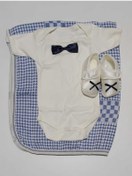Resim Anne Lohusa-bebek Patikli Ilk Adım Ayakkabısı, Çıtçıtlı Zıbın Ve Bebek Kundak Battaniyesi Takımı 3lü 