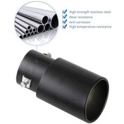 Resim Besthome1 63mm Siyah Paslanmaz Çelik Egzoz Ucu, 3.8-5.3cm Montaj İçin Uygun 