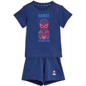Resim Adidas Bebek Mavi Şortlu Takım I Mrvl Sm T Set Jz7676 
