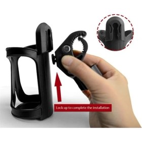 Resim Buffer Bebek Arabası Bisiklet Uyumlu Ayarlanabilir Şişe Tutucu Plastik Malzeme 14x7 cm Boyut 