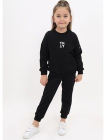 Resim Toontoy Kız Çocuk Nakışlı Eşofman Takım Siyah 