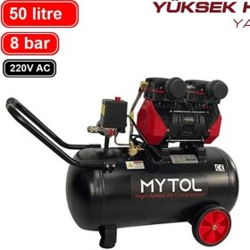 Resim Mytol MYK0501 Yüksek Hızlı Hava Kompresörü Yağsız 50LT 8bar 1.5hp 