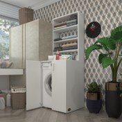 Resim Kenzlife Çamaşır Makinesi Dolabı Halifman Byz 180*066*55-20 Banyo Kapaksız Arkalıksız 