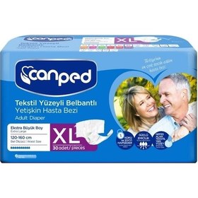 Resim Canped Tekstil Yüzeyli Belbantlı Yetişkin Hasta Bezi XL 30'lu 