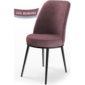 Resim Canisa Concept Dexa Serisi Sandalye Gülkurusu Renk- Siyah Ayaklı 1.sınıf Mutfak Sandalyesi Silinebilir Kumaş Gülkurusu 
