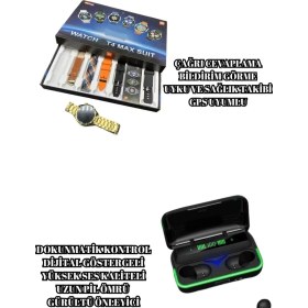 Resim Twin Store Bluetooth Kulaklık Akıllı Saat 7 Kordonlu Metal Kordon Plastik Kordon 