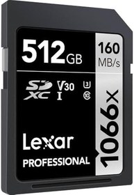 Resim LEXAR SDXC 512GB 1066x V30 U3 kart 