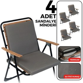 Resim Xpermate 4'lü Arkalıklı Sandalye Minderi Fermuarlı 40x40 Antrasit 