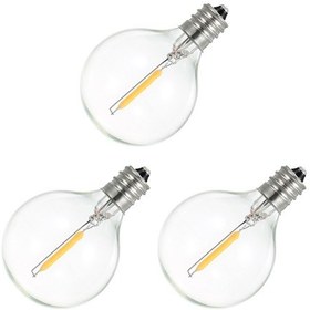 Resim Fosenze 3'lü G40 Led Ampul Seti - E12 Duylu, 2200k Sıcak Beyaz Işık, Bahçe Ve Balkon Aydınlatması İçin 