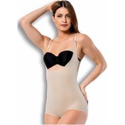 Resim Kadın Ten Rengi Lazer Kesim Göğüs Destekli Body Korse Ten 