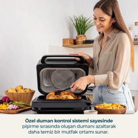 Resim Cecotec Cecofry Firedome 6000 Airfryer 6 L Grill Teknolojili 2400W Güçlü Yağsız Fritöz Çoklu Pişirme 