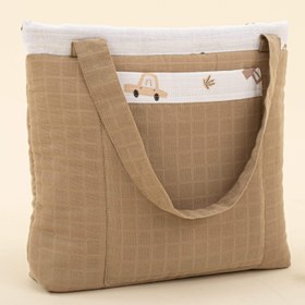 Resim Bebek Bakım Çantası - Toprak Muslin - Kahverengi Arabalar 