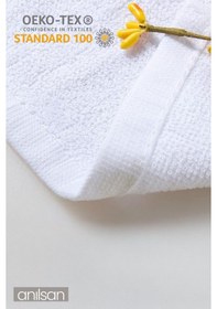 Resim 50'li Mini Havlu - 26x26 Cm, %100 Pamuk, Bebek Ve Çocuklar İçin, Yüz Havlusu Olarak Kullanıma Uygun Beyaz 