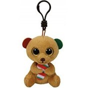 Resim TY Beanie Boos Bella Brown Bear W/Candy Cane Clip 