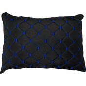 Resim Drs Tuning Oto Boyun Bel Destek Yastığı Polarlı Örtü Mavi Nakışlı Siyah Yastık 