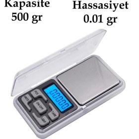 Resim Neptüns Dijital Hassas Elektronik Cep Terazi Tartı 500 Gr 0.01 gr Hassasiyet 