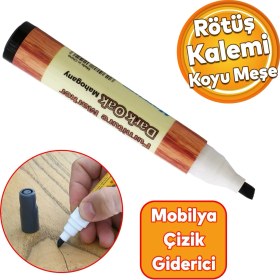 Resim Badem10 Mobilya Rötuş Kalemi Ahşap Masa Sehpa Dolap Kalemi Çizik Giderici Çatlak Kapatıcı Koyu Meşe 