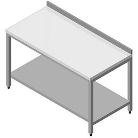 Resim Öztiryakiler Çalışma Tezgahı Polietilen Tablalı Taban Raflı 190x60 CM 