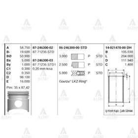 Resim GOETZE ISS 6-246300-0 Segman Isuzu Npr59 Adet Goetze 