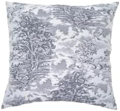 Resim Loom & Laurel Jakarlı Dokuma Kumaş 45x43 cm İçi Dolu Kırlent (Gri) 