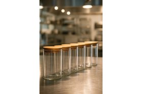 Resim Feyza Design Hava Geçirmez 6’lı Düz Cam Kahvaltılık Kavanoz Seti, 1095 ml 