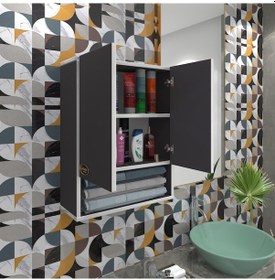 Resim Kenzlife Banyo Ecza Dolabı Bakunin Gri 60 40 20 Mutfak M Üst Arkalıklı Alt Arkalıksız Gri 