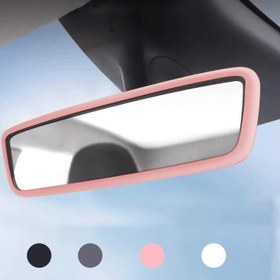 Resim Model 3/y Yeni Enerji Araç Arka Görüş Aynası Koruyucu Kapak, Merkezi Kontrol Ekranı Koruyucu Kapak, Minimalist Silikon Anti-çarpışma Kapak, Araba Çerçevesi Arka Görüş Aynası Koruma Seti, Pembe, Beyaz, Gri, Siyah, 1/2 adet 