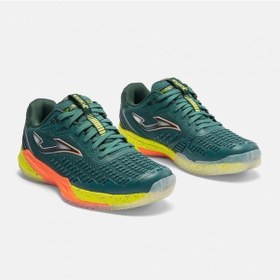 Resim Joma Traps2617c Rapid Toprak Kort Erkek Tenis Ayakkabısı Yeşil / Turuncu Petrol 