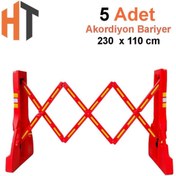Resim Hayat Trafik 5'li Akordiyon Bariyer Seti Kırmızı 230 x 110 cm 