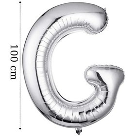 Resim Folyo Balon G Harfi Helyum Balon 100 Cm Gümüş Renk - G Harf Balon - Harf Folyo Silver Balon Çok Renkli 