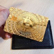 Resim EBT için kullanılan "Altın Göz Alıcı Bitcoin" Kredi Kartı Etiketi, ulaşım, anahtarlar, kredi kartları, banka kartlarını korumak için, kabarcık yok, yüksek kalite, küçük çip kartlarına uygun 