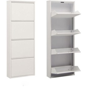 Resim adlsteel 4'lü Metal Ayakkabılık Beyaz 