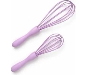 Resim Esmo Home Silikon Çırpıcı Karıştırıcı, Isıya Dayanıklı 2’li Set (1, Lila) 