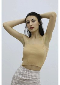 Resim Saklımoda Askılı Triko Büstiyer Vizon - P-019917 Çok Renkli 