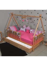 Resim Markaawm Markaawm Montessori Çocuk Yatak Yavrulu 90X190 Karyola Derya 