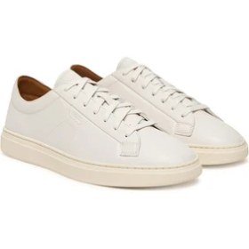 Resim Boss Erkek Kabartma Logolu Düşük Bilekli Deri Beyaz Sneaker 50557866-100 