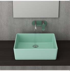 Resim Bocchi Milano Çanak Lavabo 50 CM Mat Mint Yeşil 