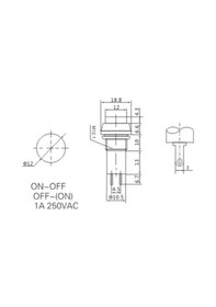 Resim Ic-185 Buton Ø12mm Kalıcılı Siyah 