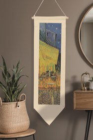 Resim Van Gogh Duvar Halısı, Sanat Serisi Dekor, 100cm Kanvas Flama Askılı Duvar Örtüsü NO:750 - Renkli - 21 / 30 x 100 