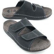 Resim Gezer Paleng Erkek Yazlık İç Dış Hakiki Deri Günlük Terlik Siyah 