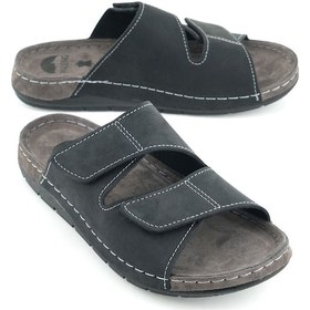 Resim Gezer Paleng Erkek Yazlık İç Dış Hakiki Deri Günlük Terlik Siyah 