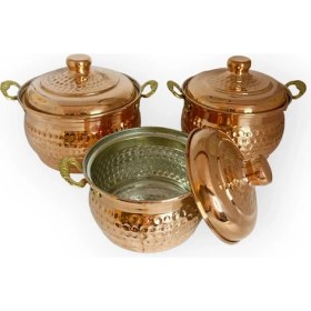 Resim Efemir Bakır Mini Güveç Tencere Seti 