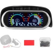 Resim Skycity Araç Lcd Kombinli Gösterge: Su Sıcaklığı + Voltmetre, 9-36v, Fahrenheit, Alarm Fonksiyonu, Siyah 