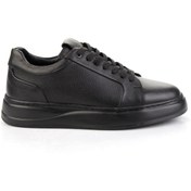 Resim Bambi Siyah Hakiki Deri Erkek Sneaker E01593520541 