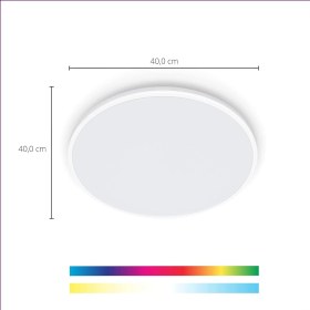 Resim Hepta Collection Ayarlanabilir Beyaz ve Renkli Rune Tavan Lambası (2100 Lm), LED Lamba, 16 Milyon Renk Veya Sıcak Ila 
