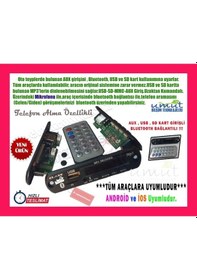 Resim Bluetoothlu Oto Teyp Usb Sd Çevirici Aux Kumandalı Mikrofonlu 