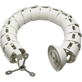 Resim Techmaster Yuvarlak Kablo Düzenleyici Masa Altı Omurga Kablo Kanalı Beyaz 