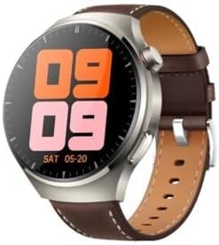 Resim Sunix Amoled Ekran Deri ve Metal Çift Kordonlu 46mm Akıllı Saat WT4 PRO Kahverengi 