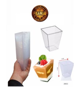Resim figanlar ambalaj 200cc Sunum Kasesi 5 Adet Magnolya Dondurma Puding Tatlı Meze Salata Cup Kabı Sert Plastik Mika 